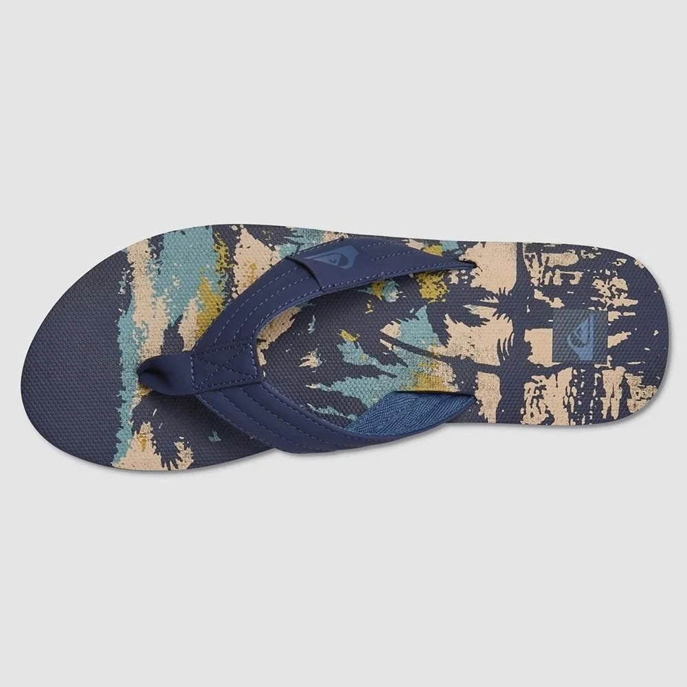 Quiksilver Foundation Sandals / Flip-Flops - NWT Mens 9 Navy Blue - #49624-K9